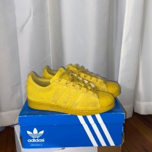 Mustard yellow adidas superstars
